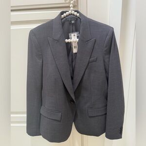 Theory Charcoal Woman’s wool blend blazer.